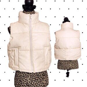 Hollister Cream colored puffer vest SIZE S